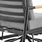 Armen Living Royal Outdoor Patio Swivel Glider Lounge Chair in Black Aluminum and Teak Wood with Cushions 840254332539 - alternate 6
